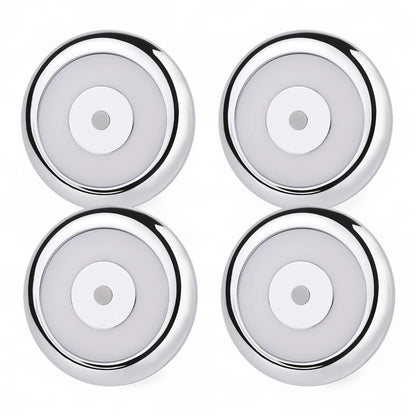 compact silver 12v dome lights shown as a set of four