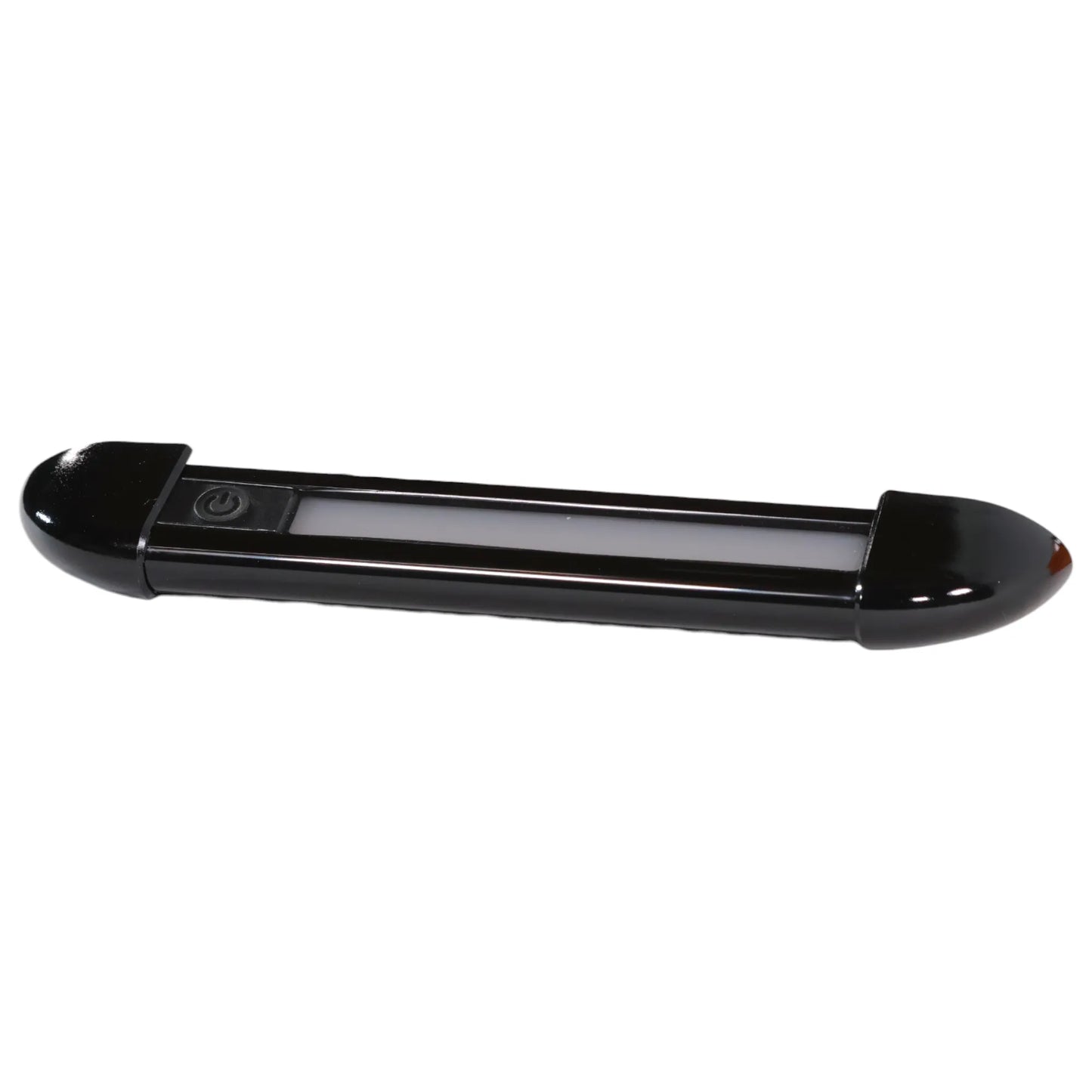 26cm black exterior LED light with dimmer on bench