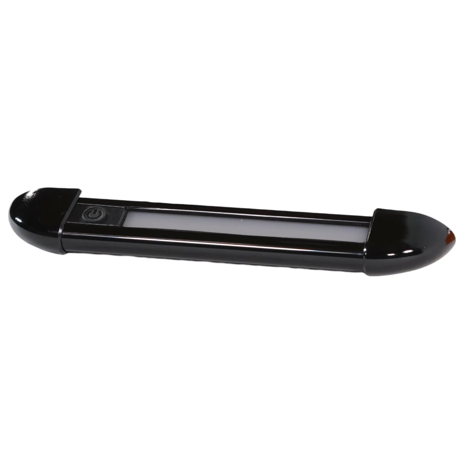 26cm black exterior LED light with dimmer on bench