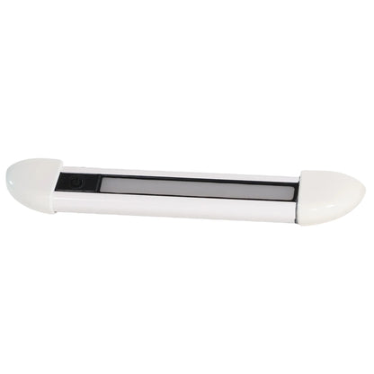 26cm white exterior LED light with dimmer on bench