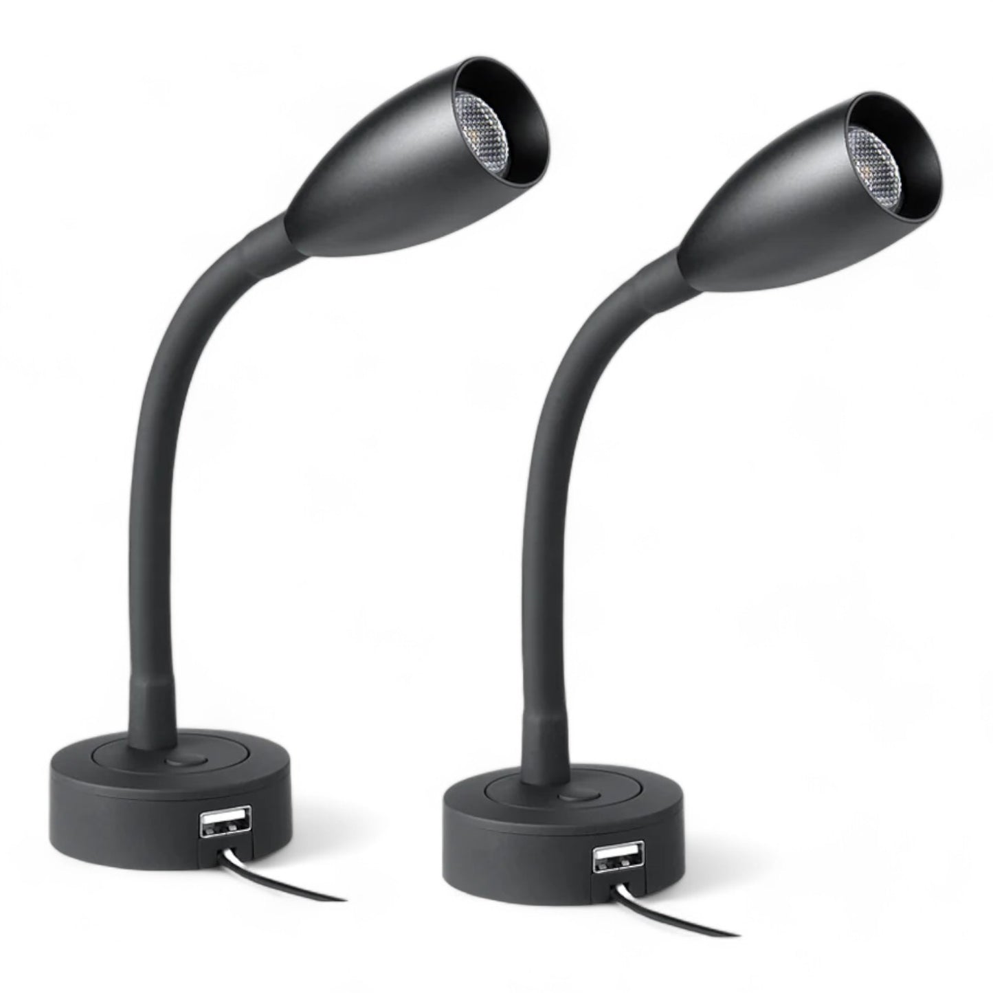 Pair of Max Reading Lights with USB and Dimming
