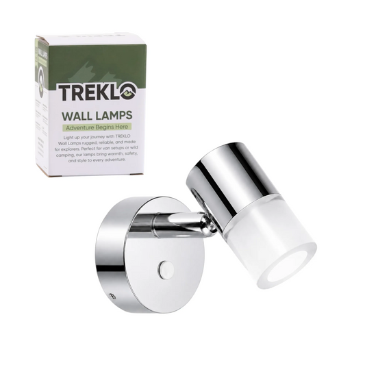 12v LED Ray swivel reading light with chrome finish for caravan interiors