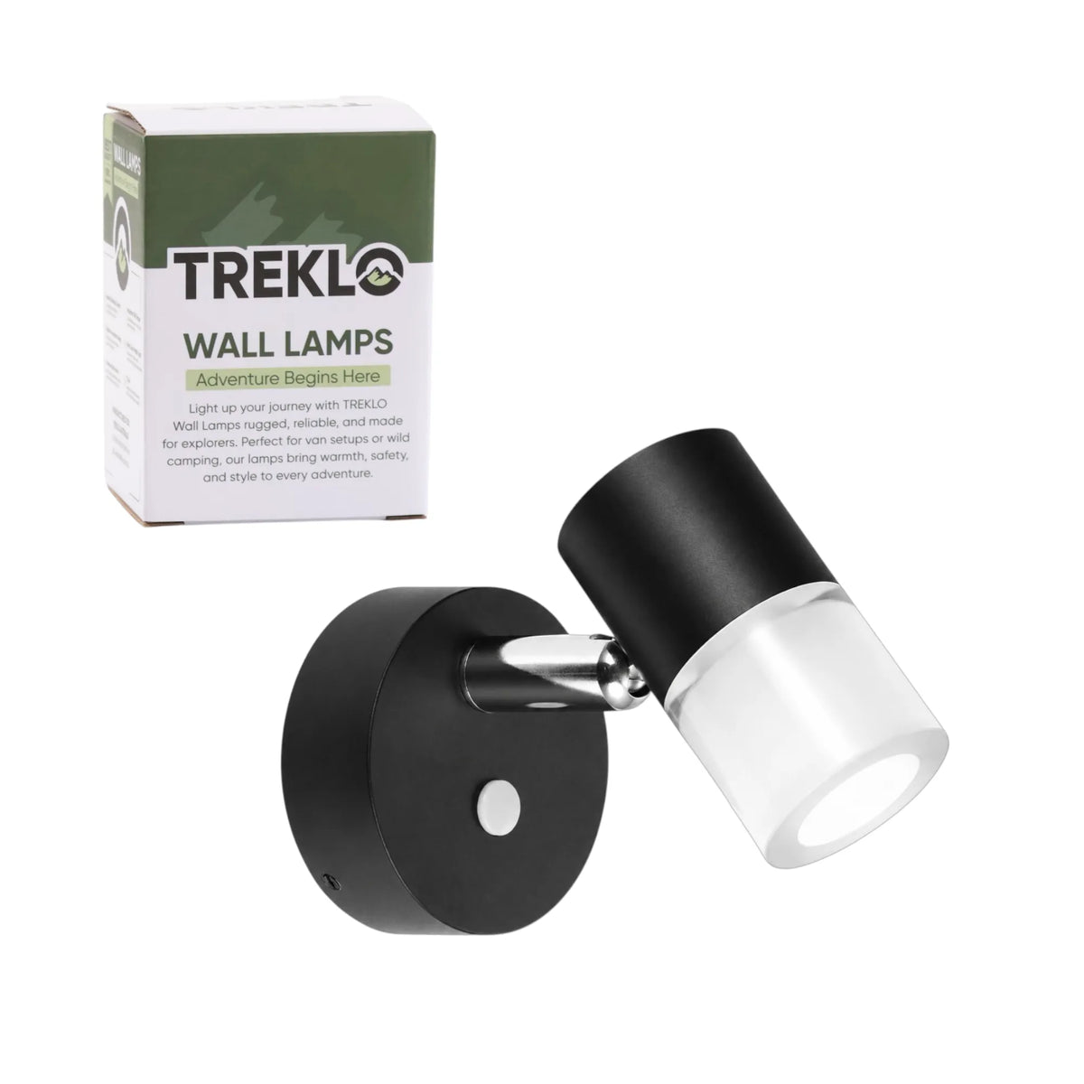 12v LED Swivel Ray reading light in black for caravan interiors