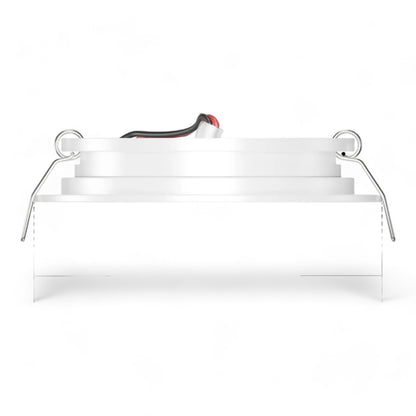 group of white cool LED downlights displayed simply