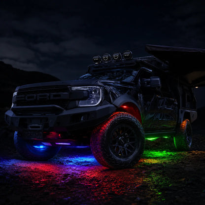 Multicolour rock lights for custom vehicle accent lighting