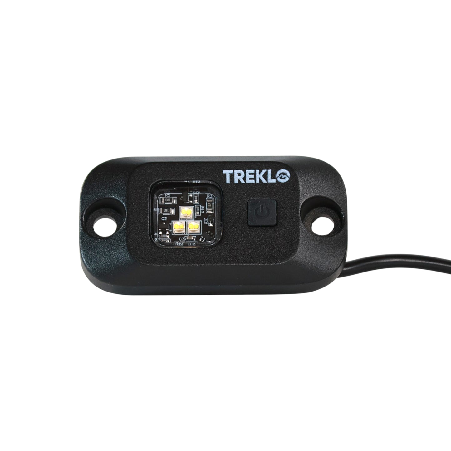 two rock lights glowing with dimmer adjustment