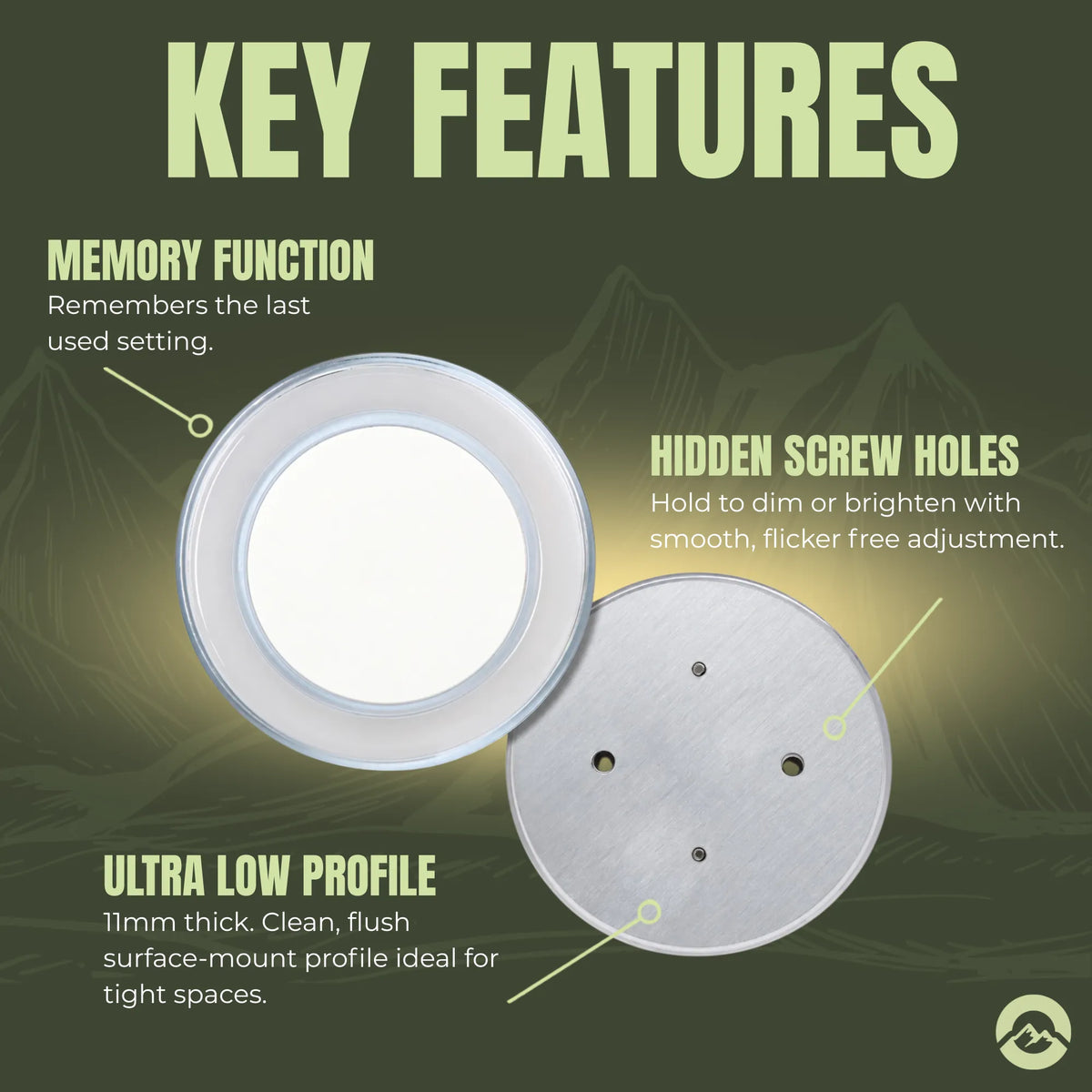 12v slim cool white interior lights for caravans, campers, motorhomes, and touring vehicles
