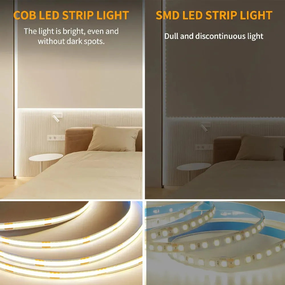5m dotless tunable white LED strip unrolled for install