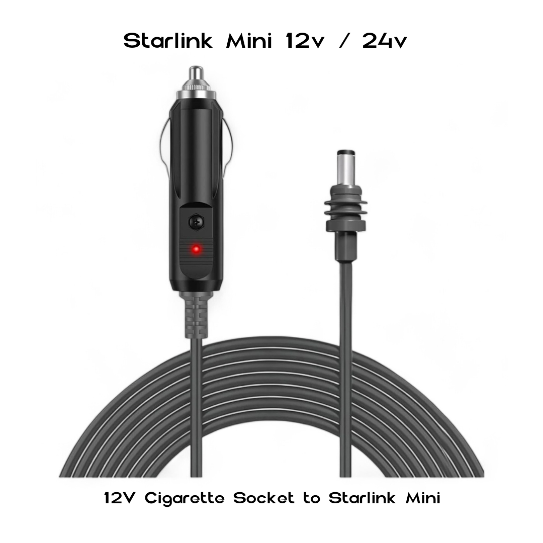 Starlink Mini 12V/24V Cigarette Lighter Power Cable