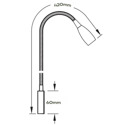 12 / 24v Wall Reading Light Max Dimmable