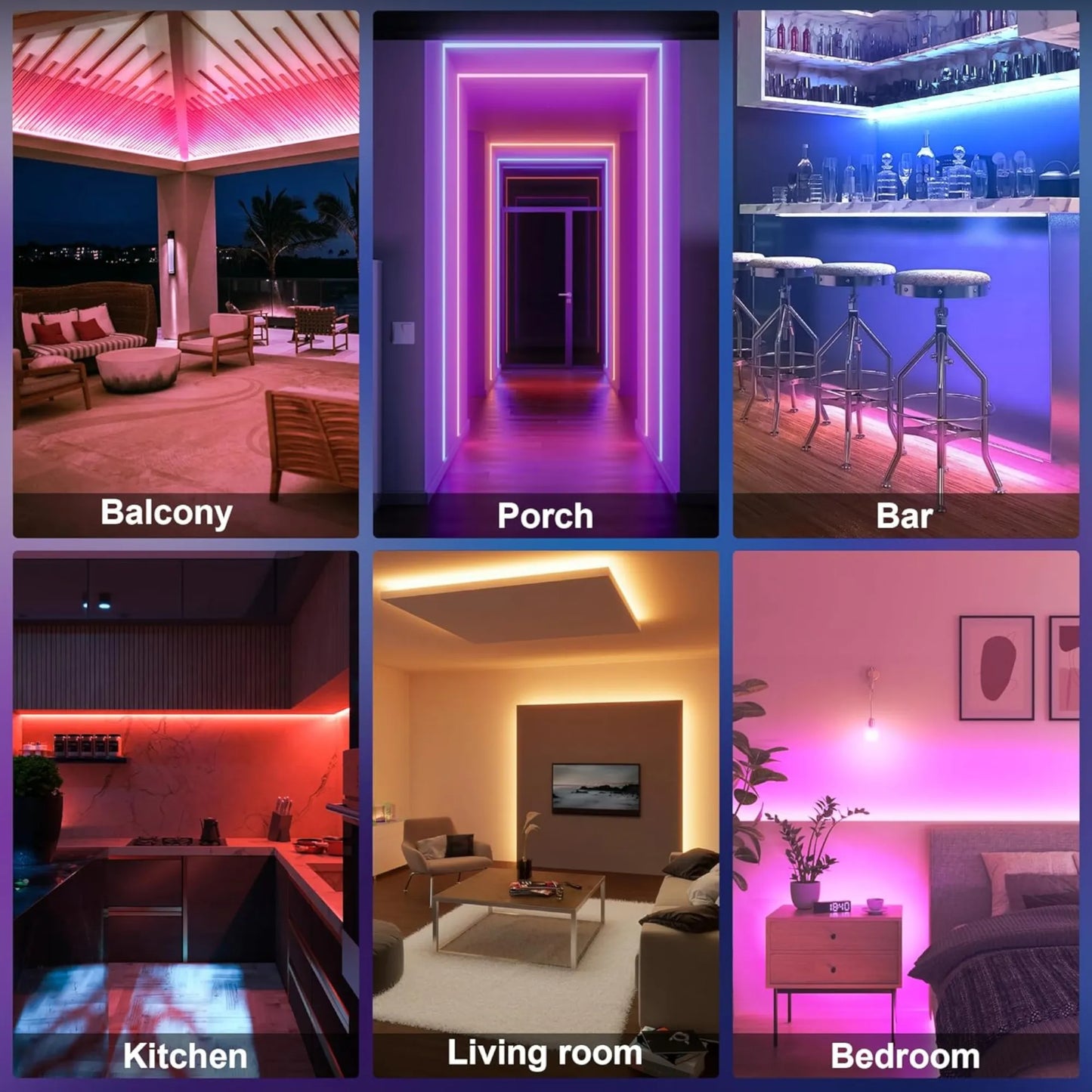 3000K warm white RGBW neon strip in neutral setting