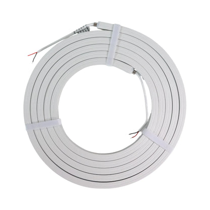 16mm warm white neon flex strip 10m coiled on bench
