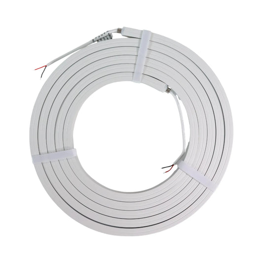 16mm warm white neon flex strip 10m coiled on bench