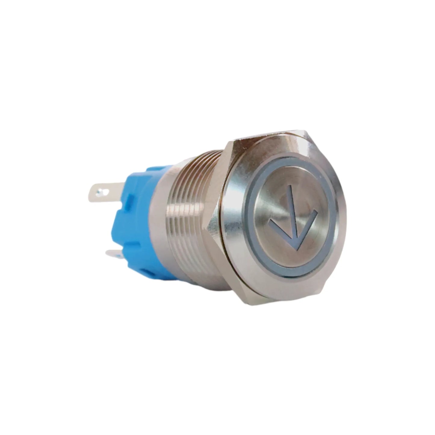 19mm down white push button switch stainless steel finish for campervan 12v and 24v control panels