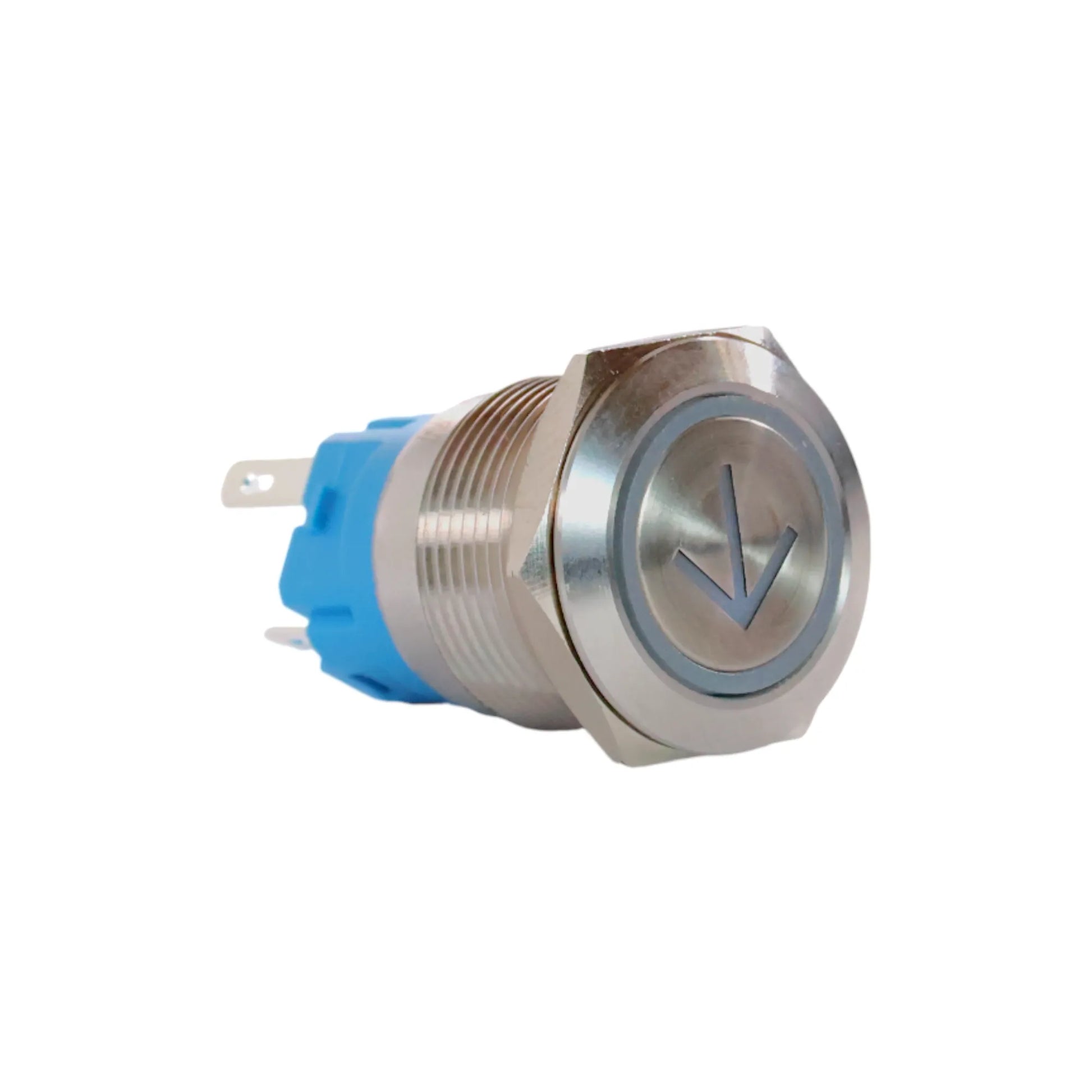 19mm down white push button switch stainless steel finish for campervan 12v and 24v control panels