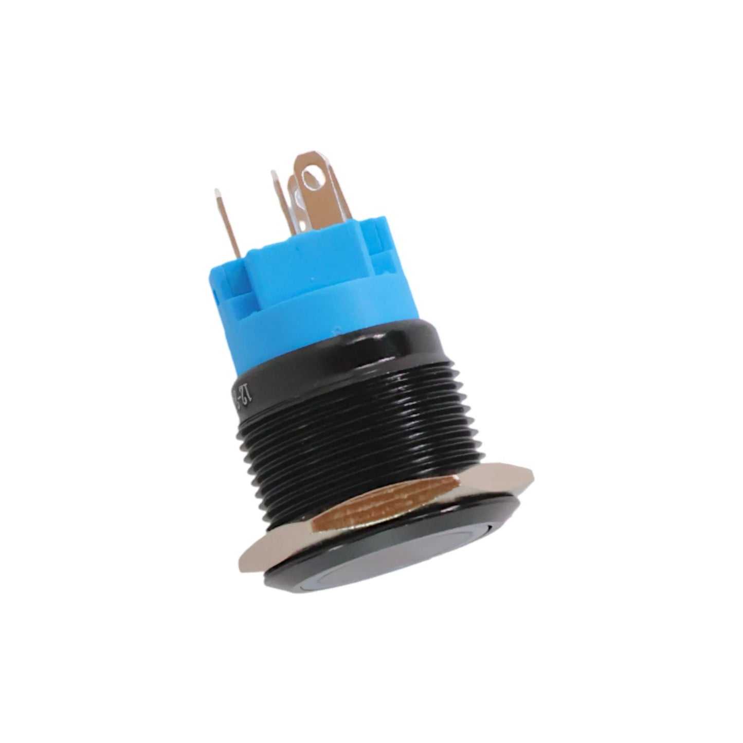 12-24v 19mm latching led push button switch with white illumination for rv dashboards and control panels