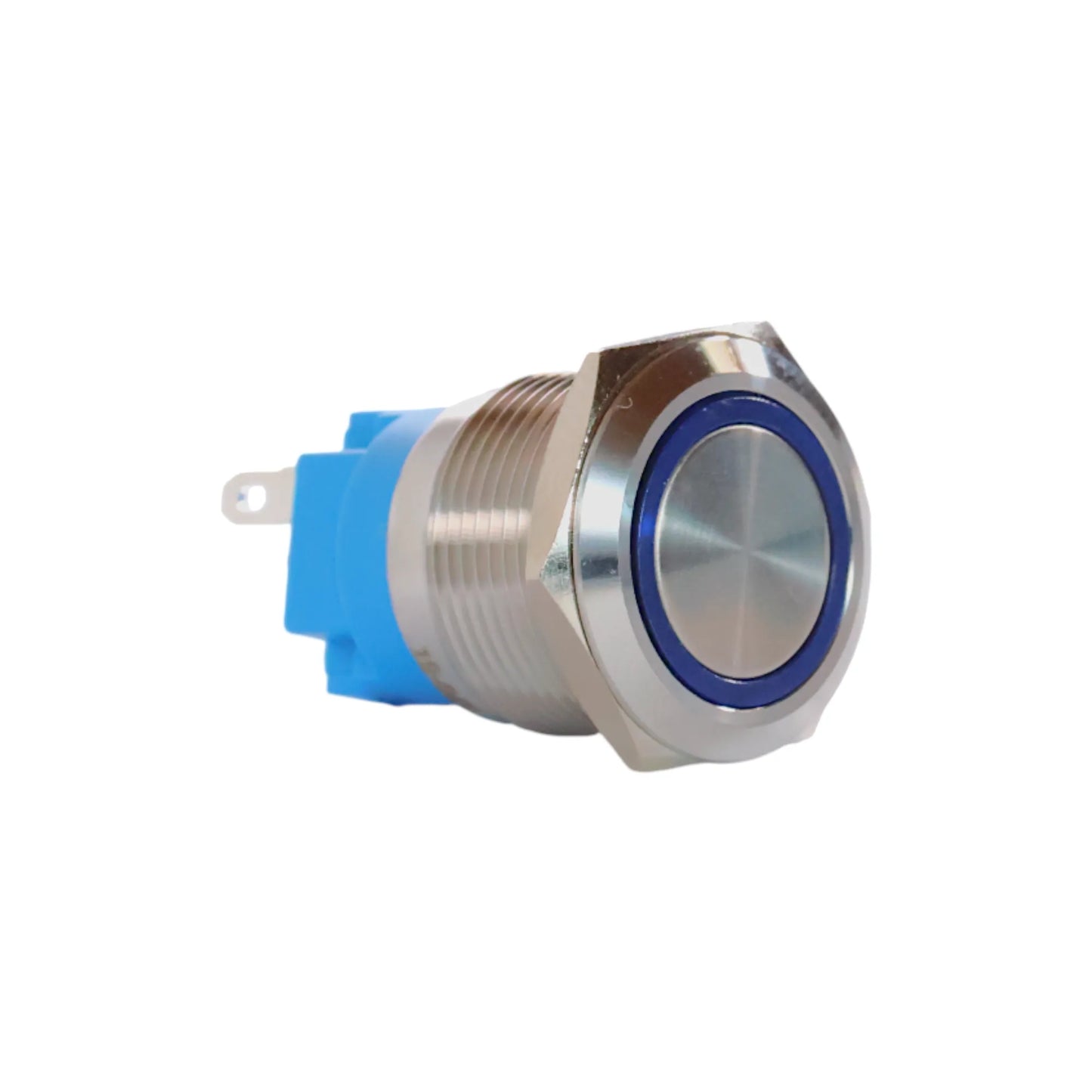 19mm led blue push button switch stainless steel finish for campervan 12v and 24v control panels