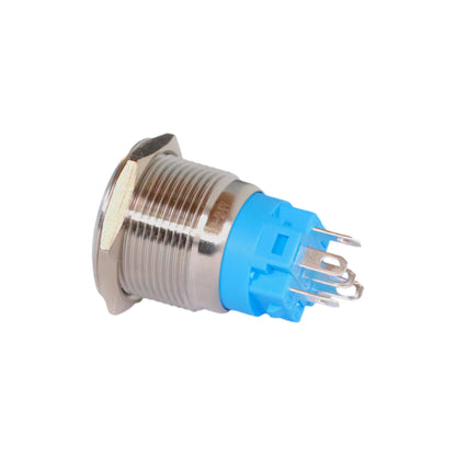 stainless 19mm push button switch led green style ideal for caravan electrical switch panels