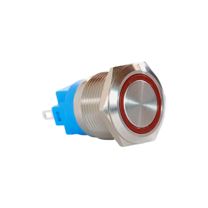 19mm led red push button switch stainless steel finish for campervan 12v and 24v control panels