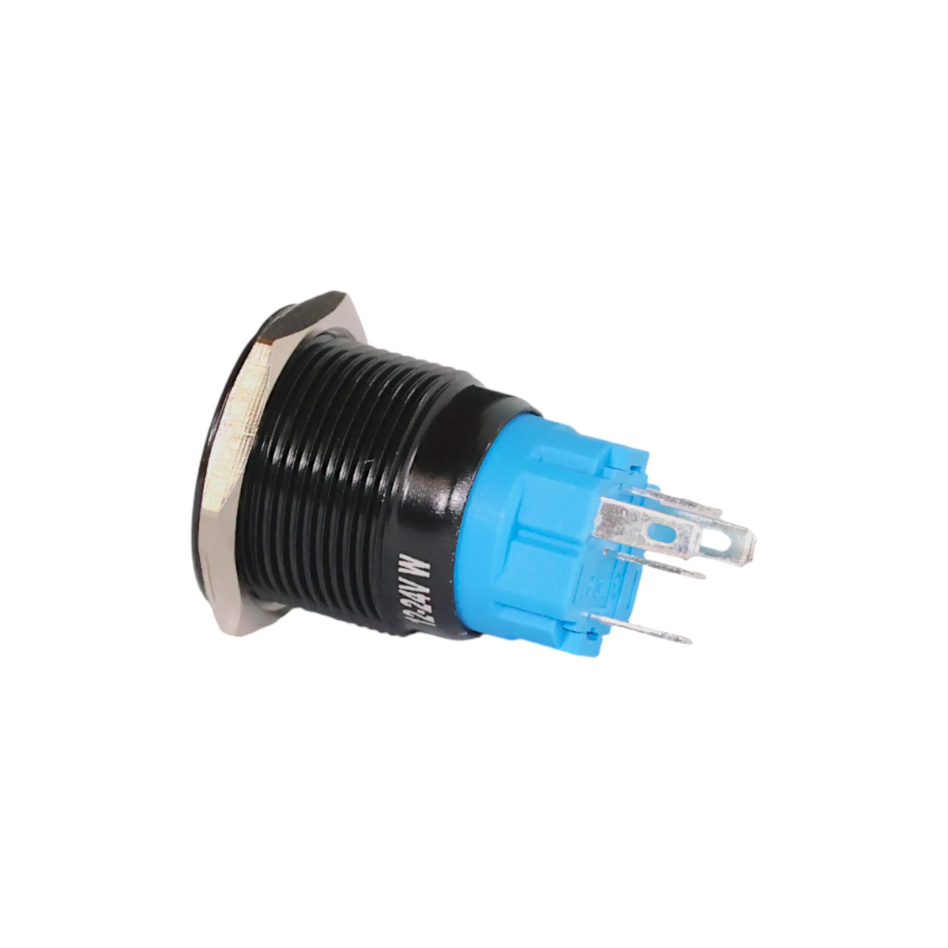 black anodised 19mm push button switch light white style ideal for caravan switch panels