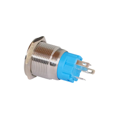 stainless 19mm push button switch light white style ideal for caravan electrical switch panels