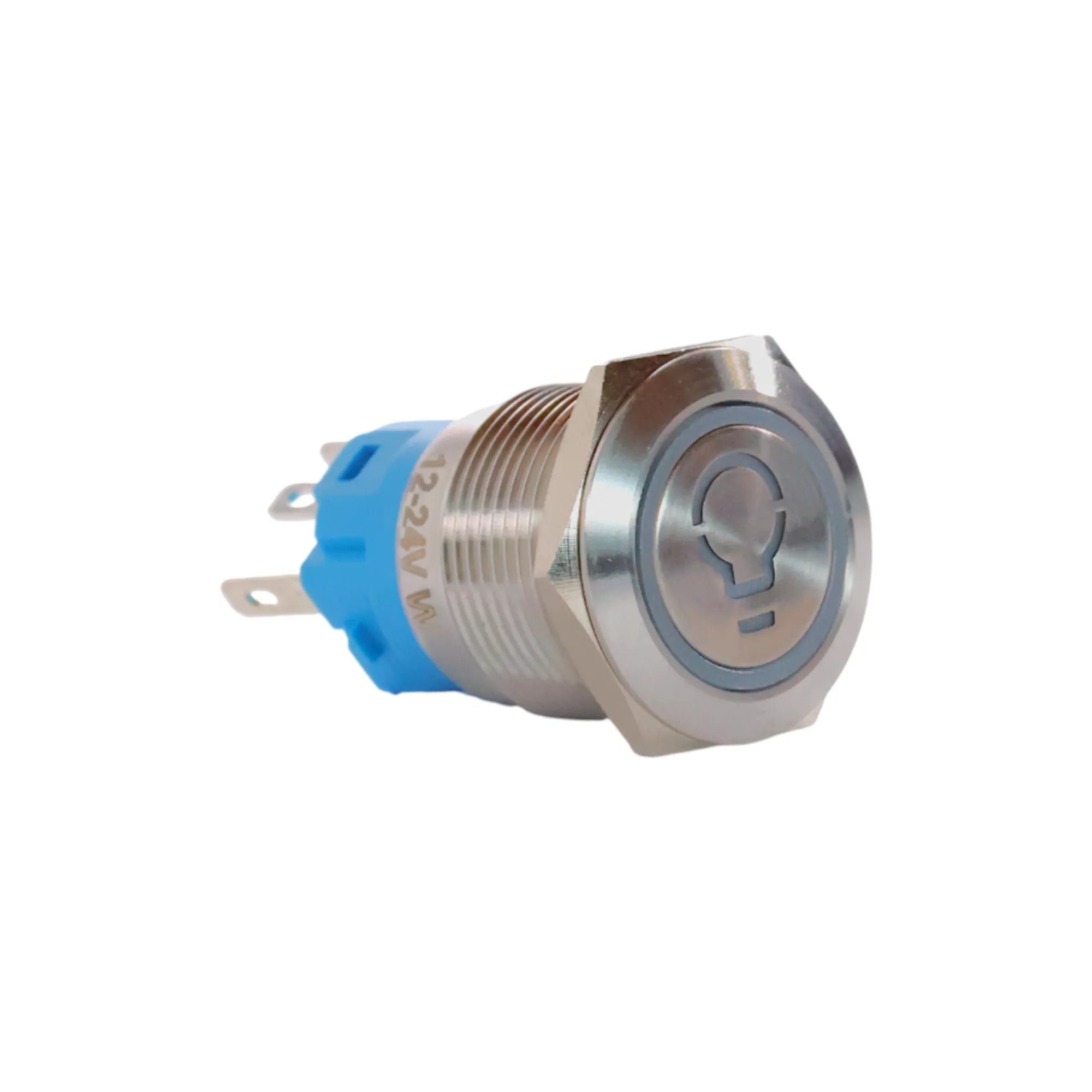 19mm Light Push Button Switch – White LED – Stainless Steel – 12–24V ...