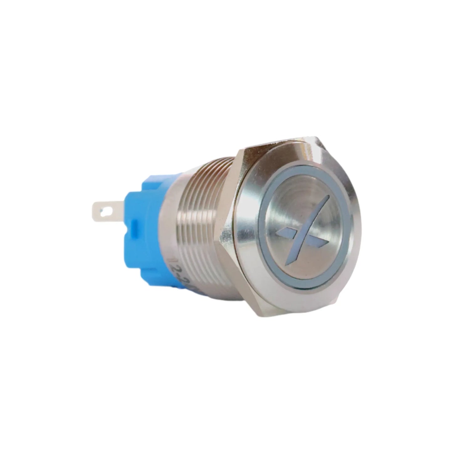 19mm starlink white push button switch stainless steel finish for campervan 12v and 24v control panels