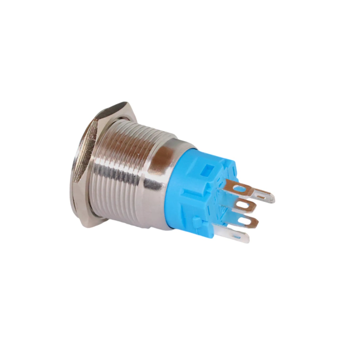 stainless 19mm push button switch up white style ideal for caravan electrical switch panels