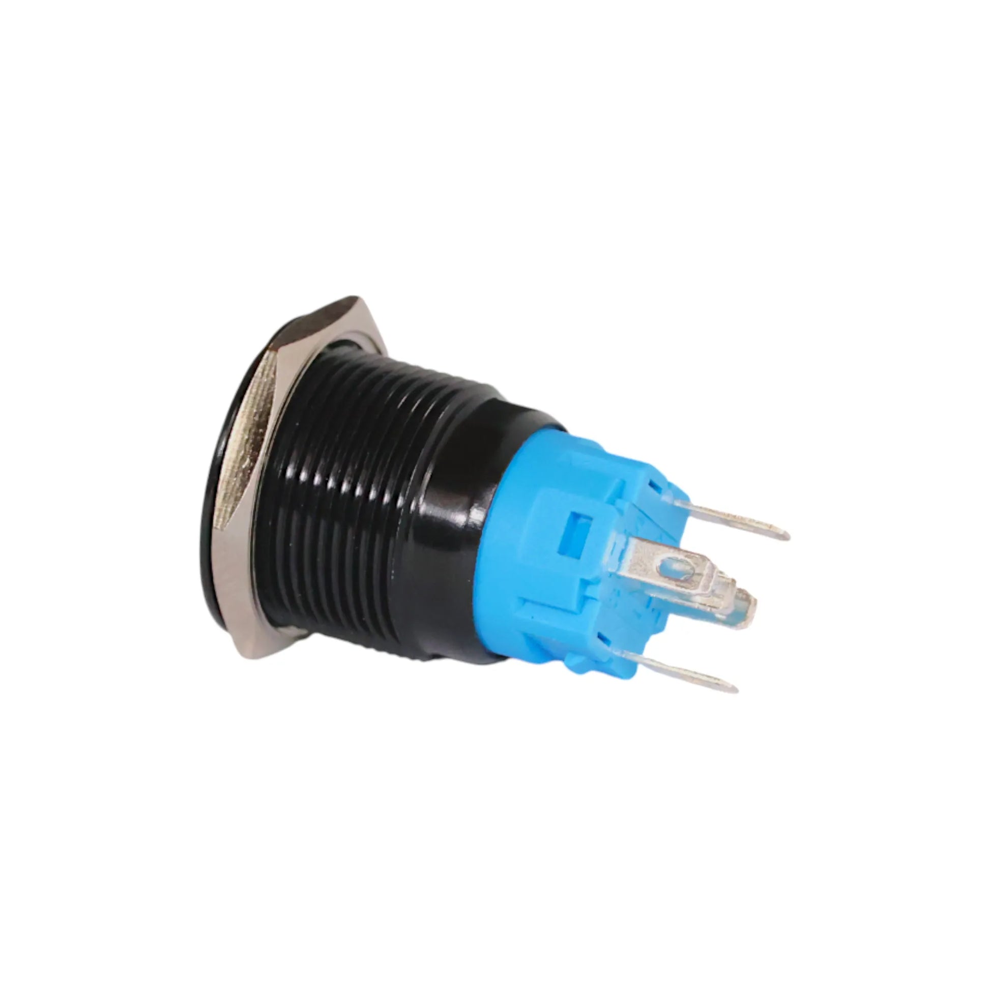 black anodised 19mm push button switch valve white style ideal for caravan switch panels