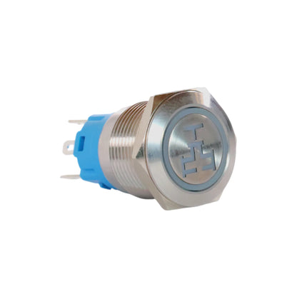 19mm valve white push button switch stainless steel finish for campervan 12v and 24v control panels