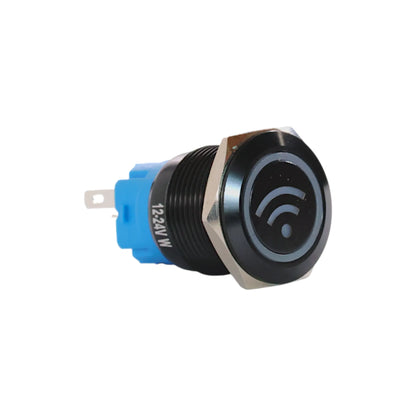19mm wifi white push button switch black anodised finish for campervan 12v and 24v control panels