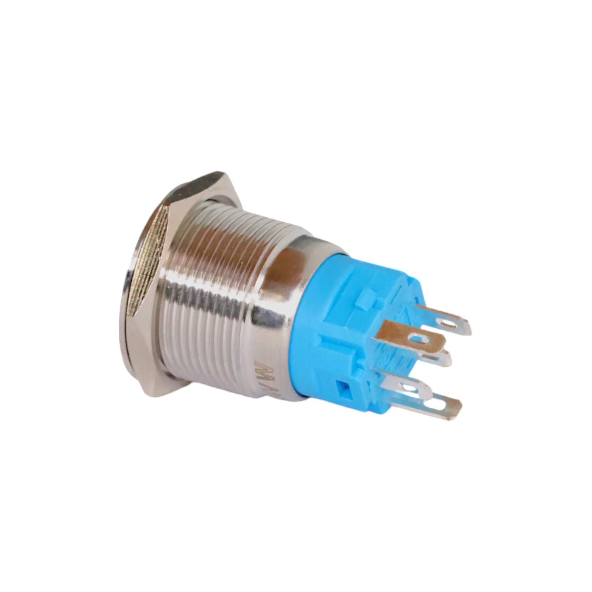 stainless 19mm push button switch wifi white style ideal for caravan electrical switch panels