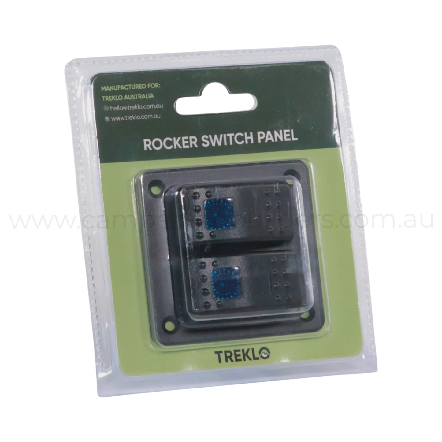 single led 2 way rocker switch panel suitable for rv dashboards and switch banks