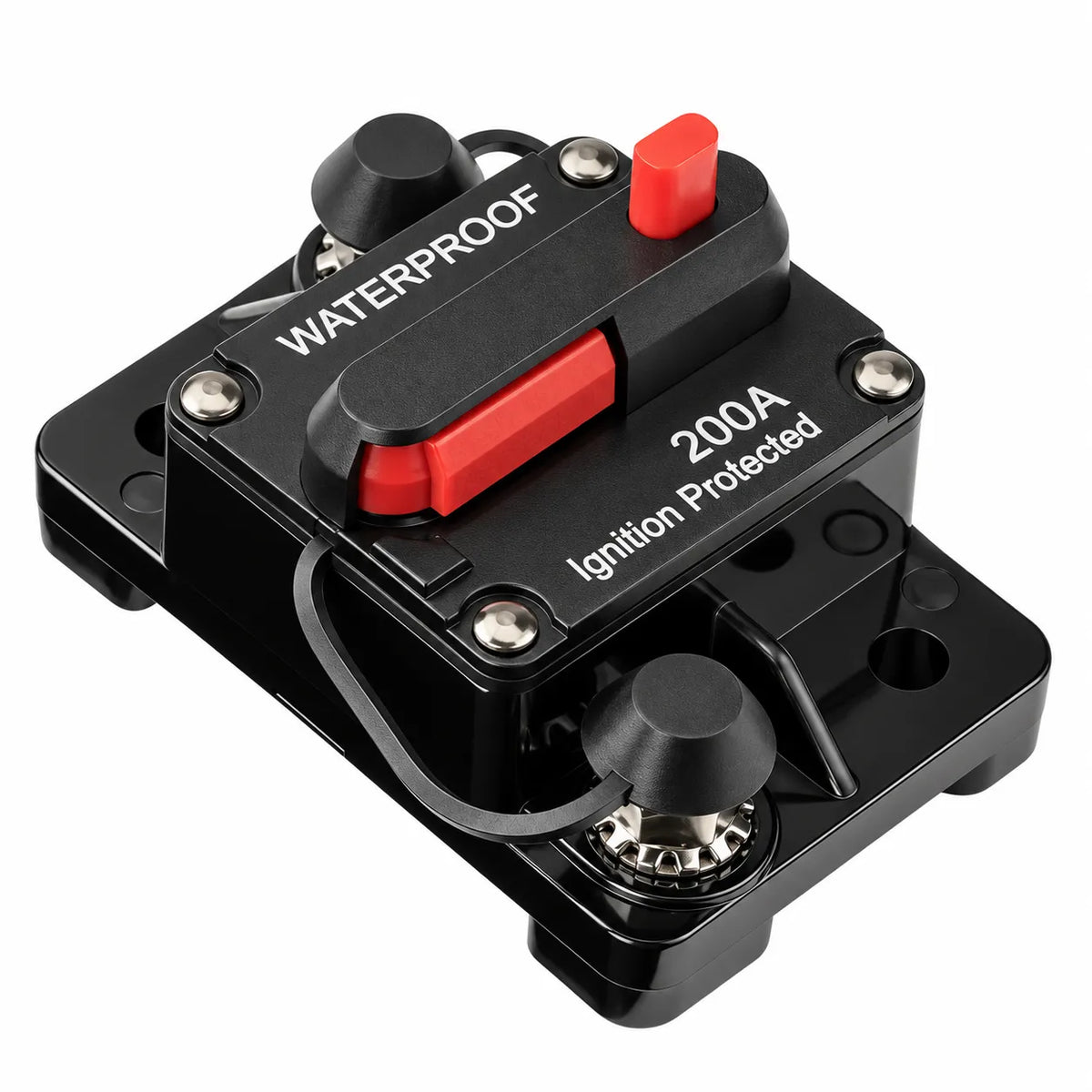 Flush mounted 200A circuit breaker for high current battery protection applications