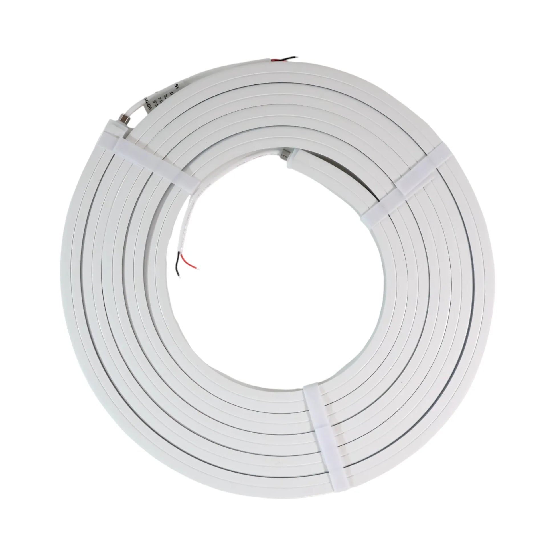 20mm cool white neon flex strip 10m coiled on workbench