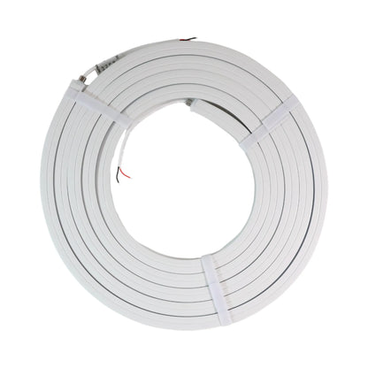 20mm cool white neon flex strip 10m coiled on workbench