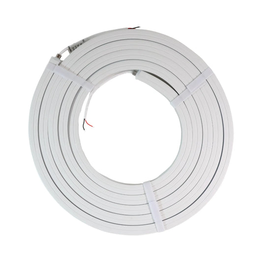 20mm warm white neon flex strip 10m coiled on workspace