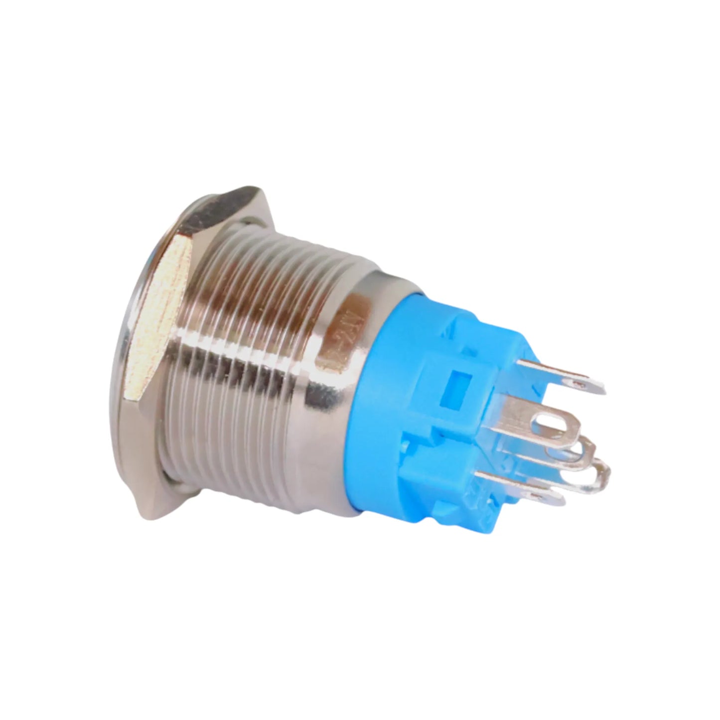 stainless finish 22mm green push button switch ideal for caravan switch panels and electrics