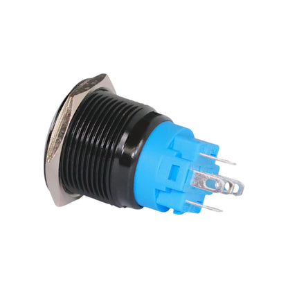 black anodised 22mm push button switch led blue style ideal for caravan electrical switch panels