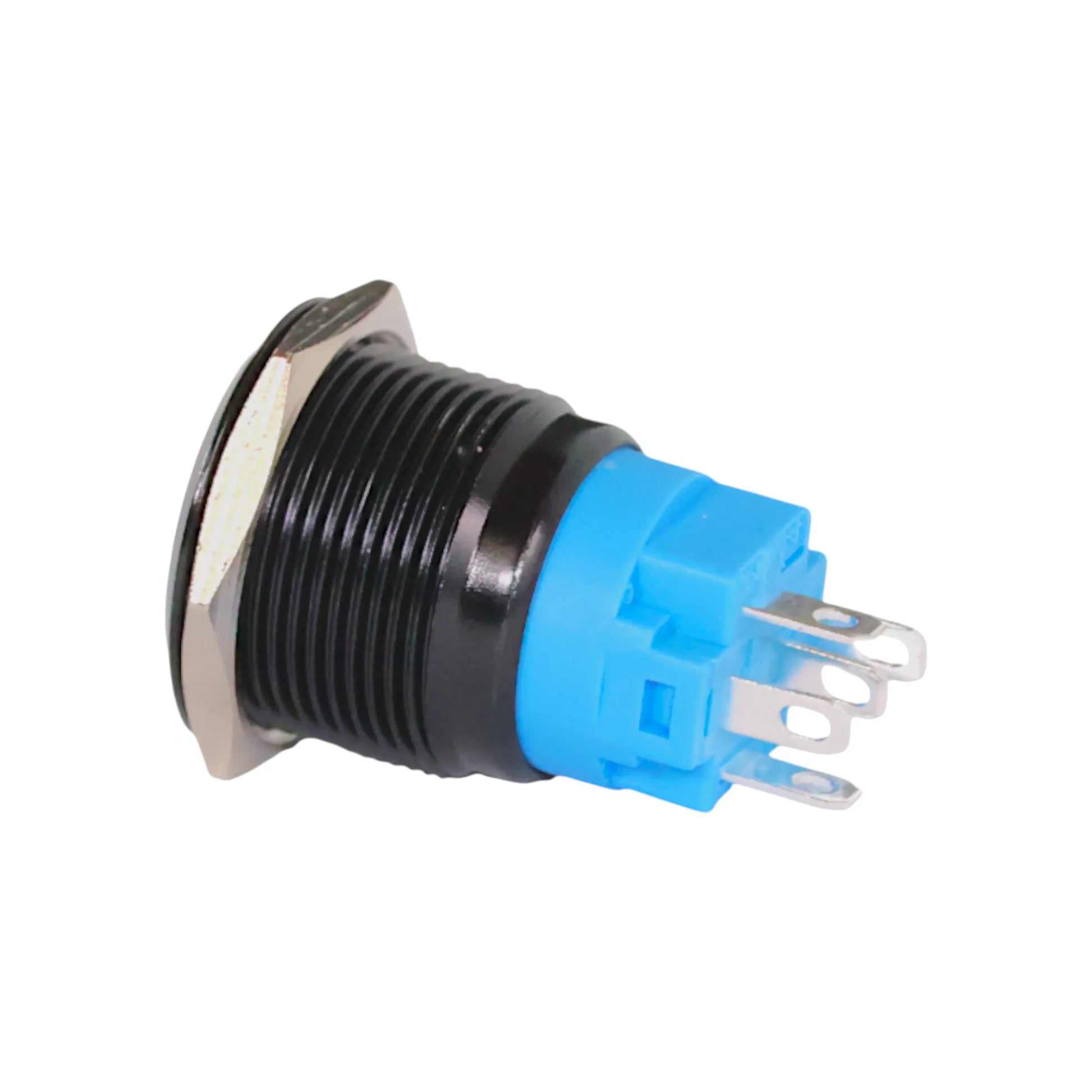 black anodised 22mm push button switch led white style ideal for caravan electrical switch panels
