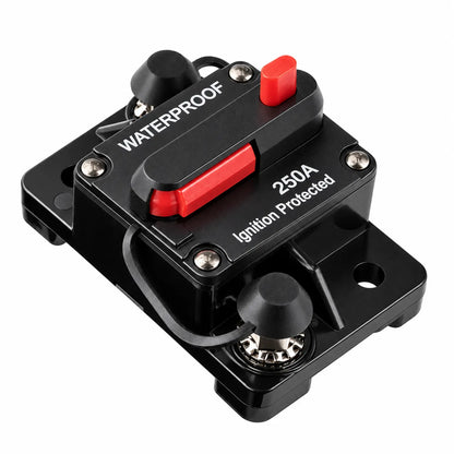 Flush panel 250A DC breaker designed for campervan battery protection systems