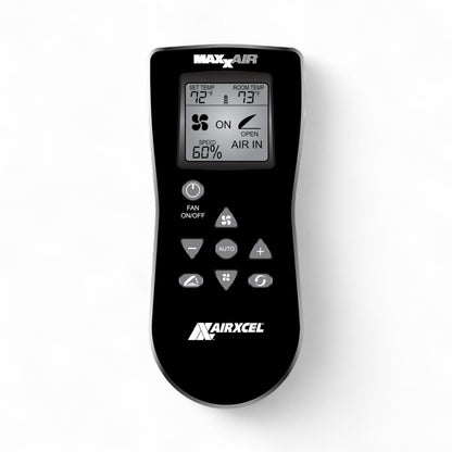 MaxxFan Deluxe with Rain Dome, Thermostat, Power Lift and Remote (White) 360x360 Cutout
