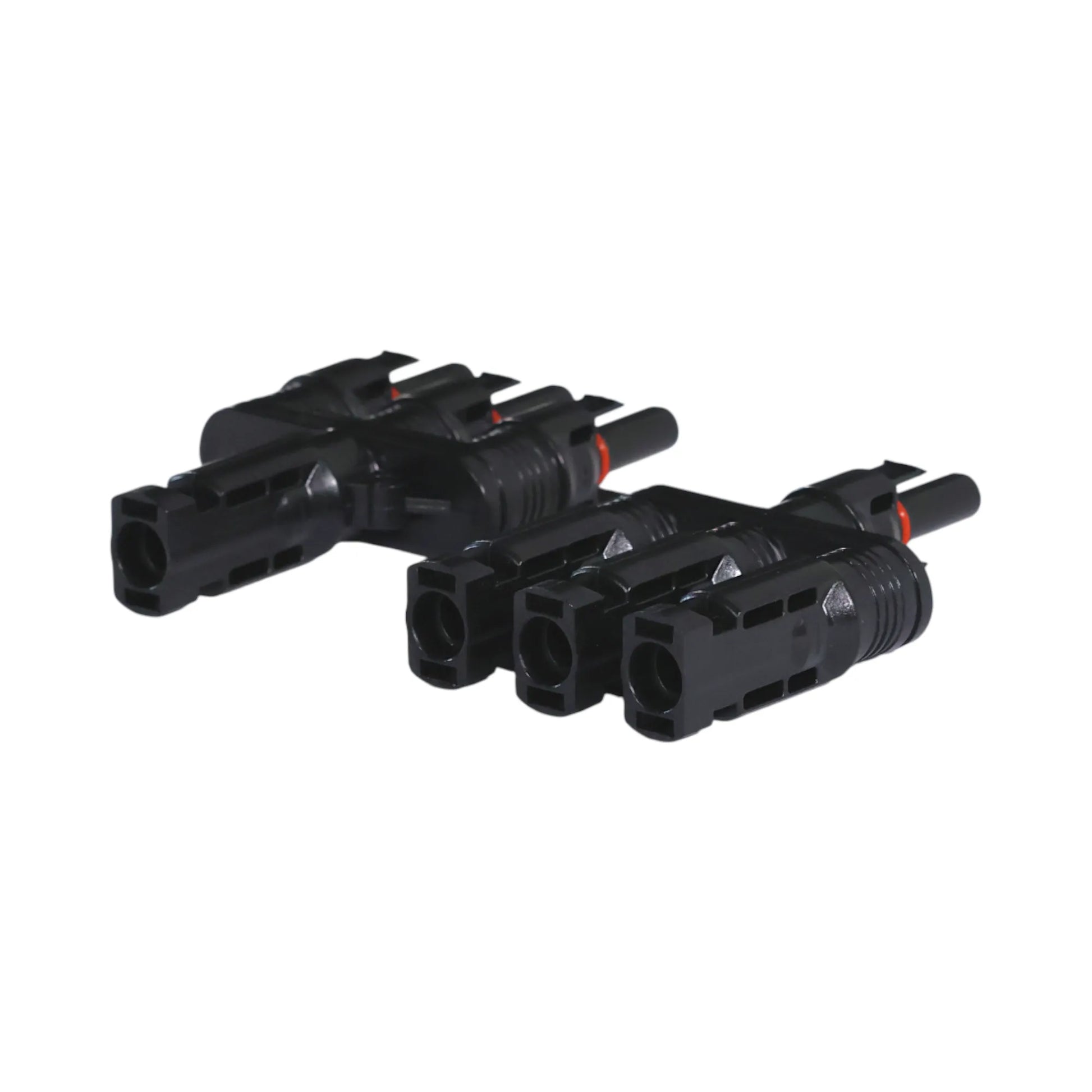 heavy-duty solar 3-way MC4 splitters beside tools