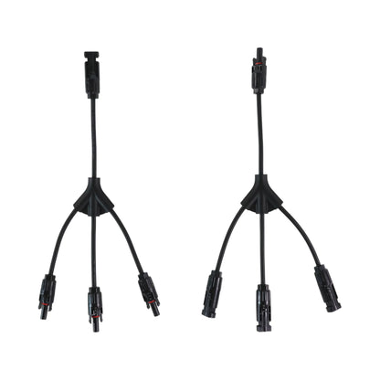 3-to-1 Y branch MC4 solar connectors on bench