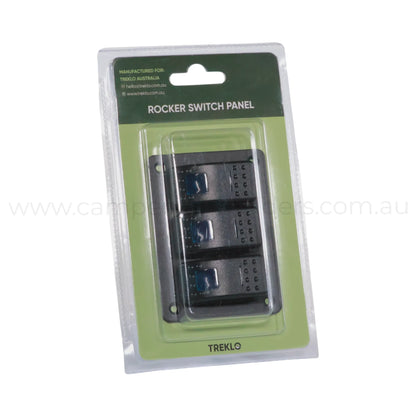 single led 3 way rocker switch panel suitable for rv dashboards and switch banks