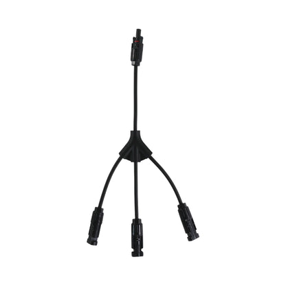 MC4 triple Y connectors shown with wiring