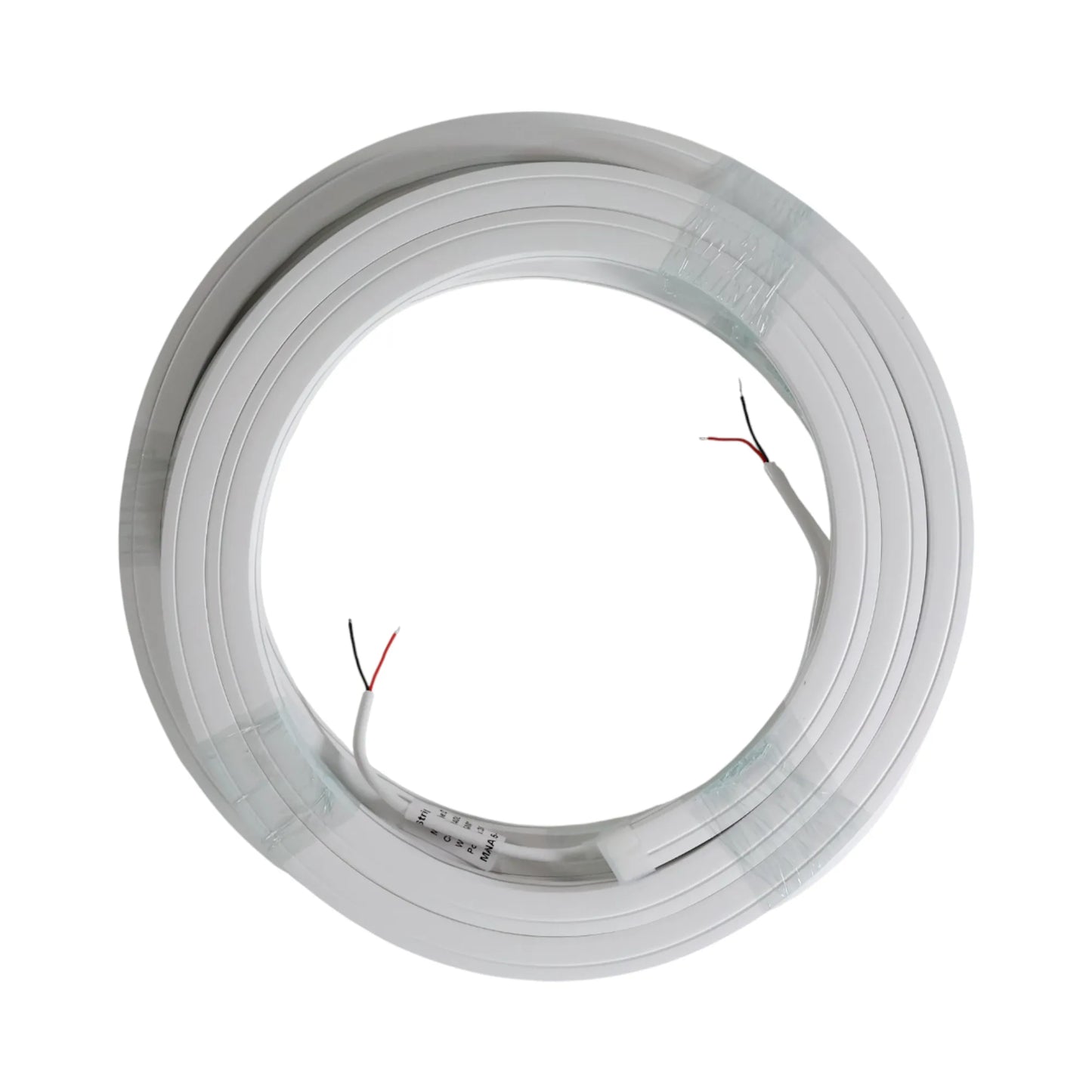 30x20mm warm white neon flex strip 10m coiled on bench