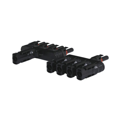 heavy-duty 4-to-1 MC4 solar splitters on workspace