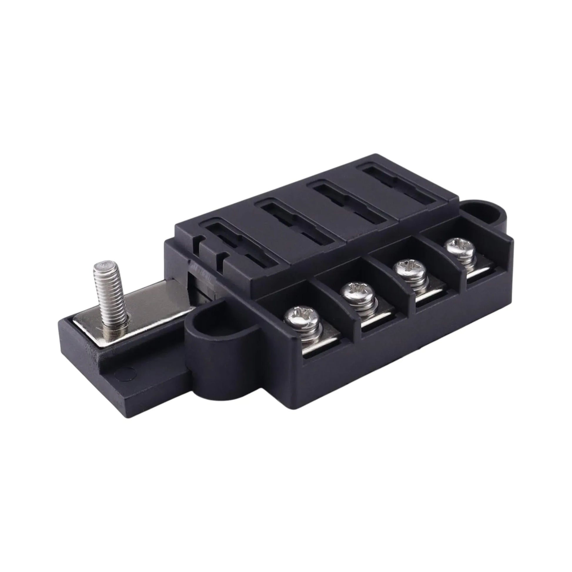 4 way right angle blade fuse block with screw terminals