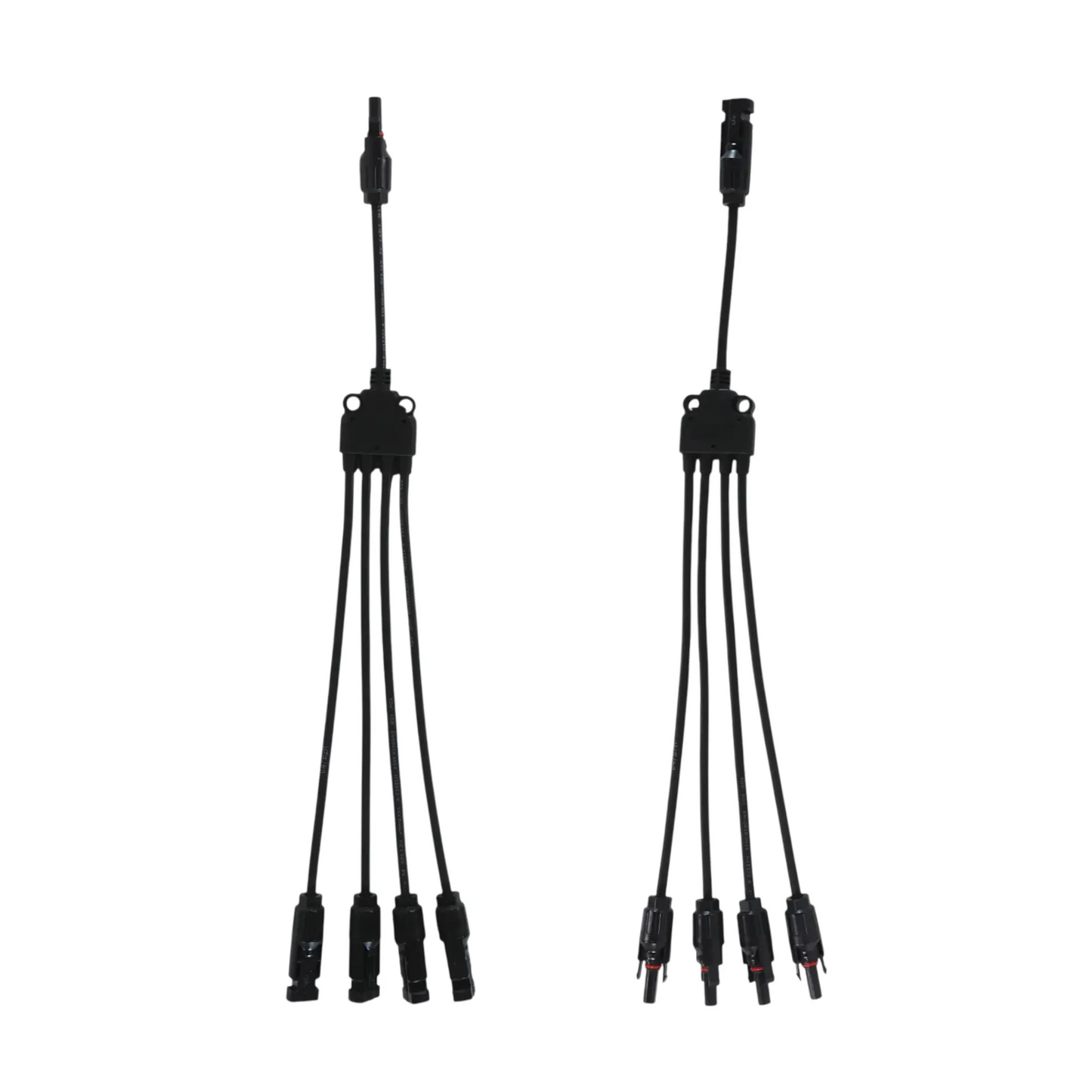 4-to-1 Y branch MC4 solar connectors on bench